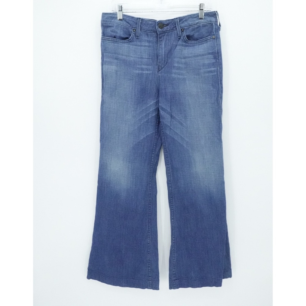 True Religion Jeans Womens 31 Blue Flare‎ Made USA Stretch Denim Classic Y2K